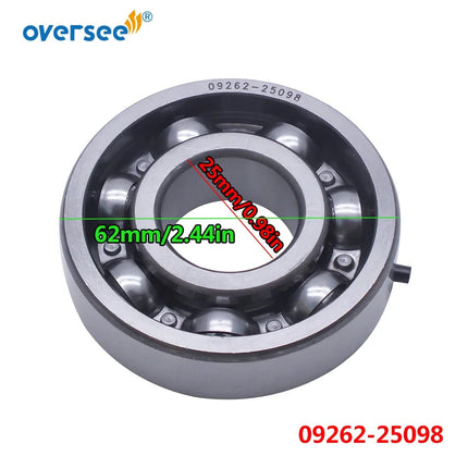 09262-25098 Ball Bearing For Suzuki Outboard Motor 2T 30-40HP Crankshaft Main Bearing Size 25X62X17