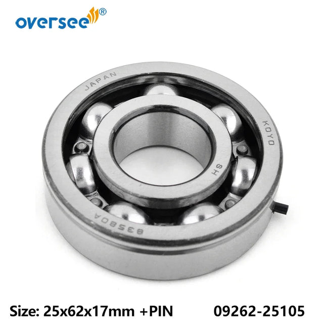 09262-25105 Crankshaft Ball Bearing For Suzuki DT25 DT30 Outboard Engine Size 25X62X17mm
