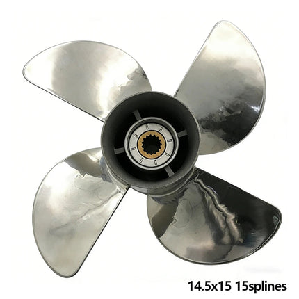 14.5x15 4 Blades Stainless Steel Boat Propeller for Mercury 135-300HP Outboard Engine Prop 14 1/2 x15