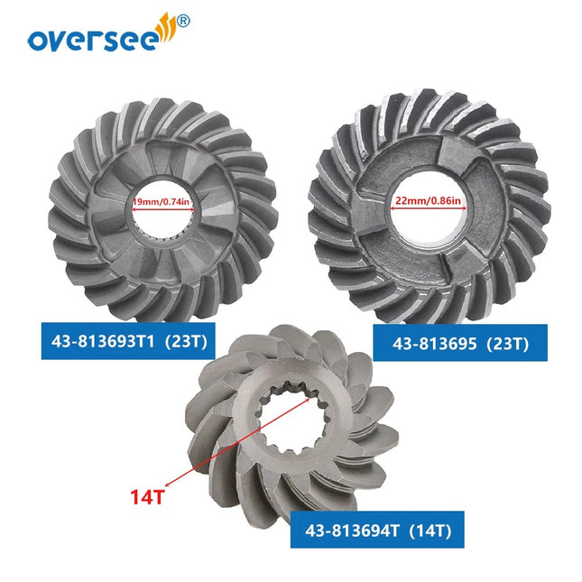 813693 Gear Kit For Mercury Mercruiser 50HP 55HP 60HP Outboard Motor Forward 43-813693T; Pinion 813694T; Reverse 813695T T...