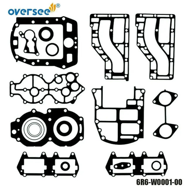 Oversee Marine 6R6-W0001-00 Kit de juntas de cabezal de potencia de repuesto para motor fueraborda Yamaha 2cyl 40HP