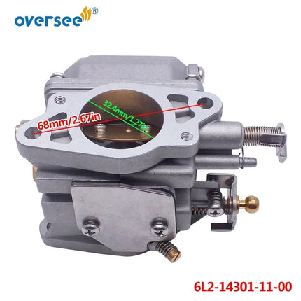 6L2-14301 Carburetor For Yamaha Outboard Motor 2T 2 Cylinder 20HP 25HP 25MLHU 6L2-14302-00 6L2-14301-00