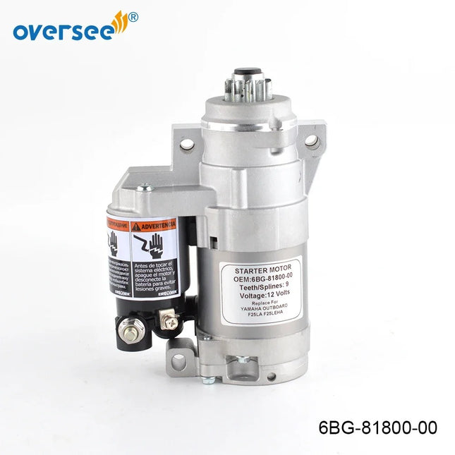 6BG-81800 Starter Motor For Yamaha Outboard Motor 4 Stroke F25 T25 F40 6BG-81800-00