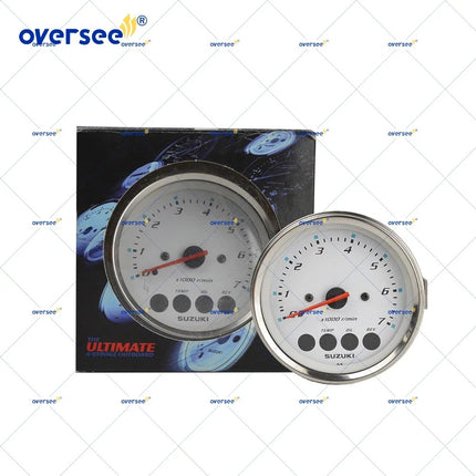 OEM White Multifunction Tachometer 34200-93J14 for Suzuki Outboard DF115 DF140 Engine Gauge