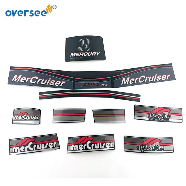 For MERCURY ALAHA ONE GEN Outdrive Decals Sticker Kit Set Acrylic Non-printing