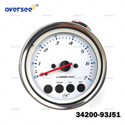 34200-93J51 White Multifunction Tachometer for Suzuki DF40 F60 DF140 DF200 40-250HP Outboard Engine 34200-93J11 34200-93J00