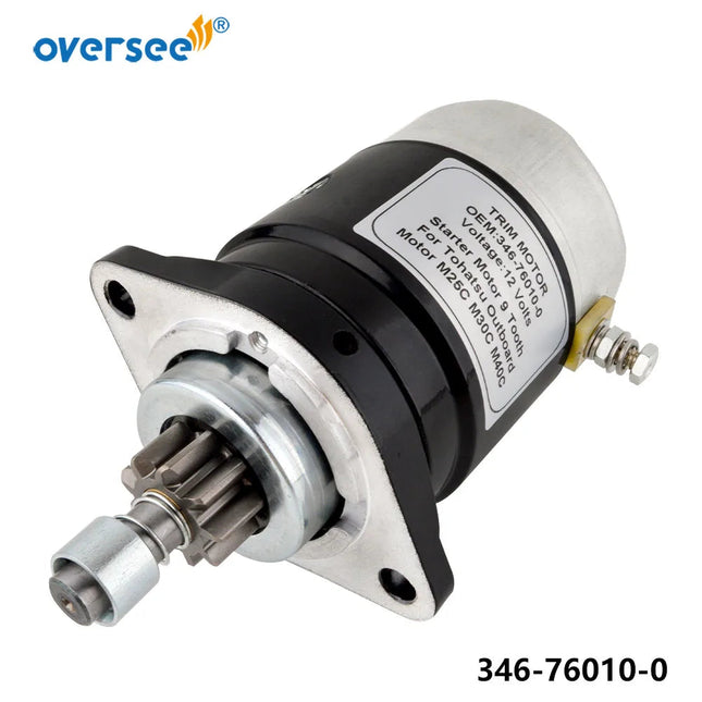 346-76010 Starter Motor 9 Tooth For Tohatsu Mercury Outboard Motor M25C M30C M40C 346-76010-0; 853805A1, 334760100M, 346760100