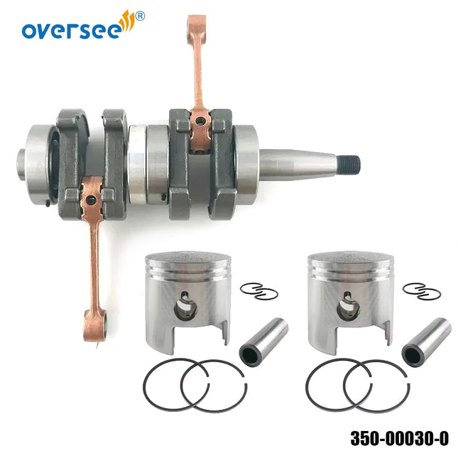 350-00030-0 Crankshaft Assy & Piston 350-00001 & Rings For Tohatsu 9.9HP 15HP 18HP M15 Outboard Engine