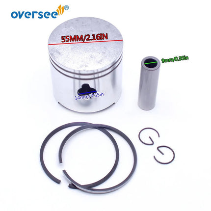 369-00001 and 351-00011 Piston & Piston Ring For Tohatsu Mercury Mariner 4HP-5HP Outboard Engine 2 Stroke Marine Parts