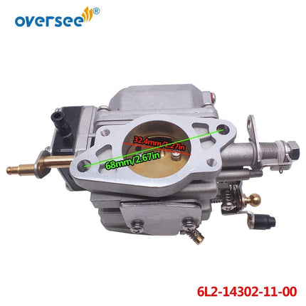 6L2-14301 Carburetor For Yamaha Outboard Motor 2T 2 Cylinder 20HP 25HP 25MLHU 6L2-14302-00 6L2-14301-00