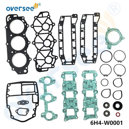 6H4-W0001-01 Powerhead Gasket Kit Replaces For Yamaha Outboard Engine 3 Cylinder