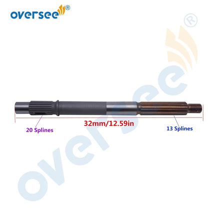 Oversee Marine 697-45611-00 Reemplazo del eje de hélice para motor fueraborda Yamaha 48HP 55HP de 2 tiempos