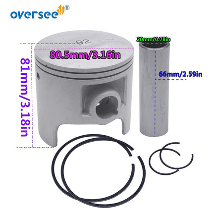 61X-11631 Piston Kit STD For Yamaha Waverunner Water Motorbike FX Bstr Rnr Rdr SUPERJET Outboard Engine 61X-11631-02-93