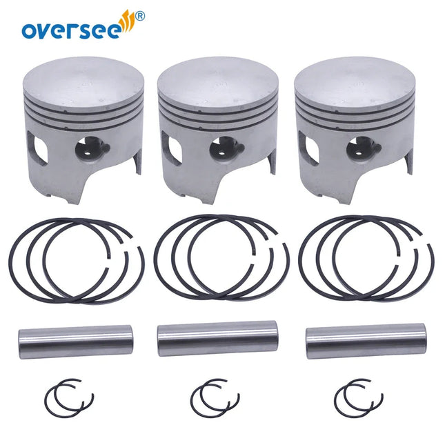 3pcs/set 3B7-00001 STD Piston Set with Rings For Tohatsu 2T 80A-90A Outboard Engine 3B7-00001-2