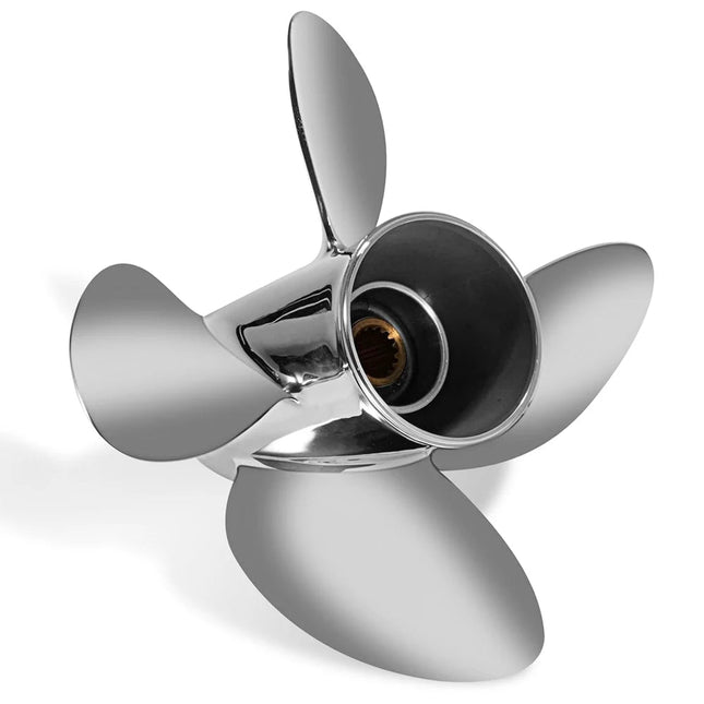 4 Blades Stainless Steel Boat Propeller for Yamaha 50 70 75 80 90 100 F115 125 130 Outboard Engine Prop 13 1/4 x15