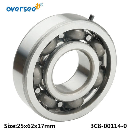 9603-3-6305 Ball Bearing For Tohatsu Outboard Motor 2 Stroke  9.9HP 15HP 18HP Crankshaft Size 25x62x17; 3C8-00114-0，3C8-00114