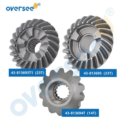 813693 Gear Kit For Mercury Mercruiser 50HP 55HP 60HP Outboard Motor Forward 43-813693T; Pinion 813694T; Reverse 813695T T...
