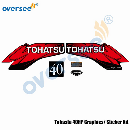 Outboard Tohastu 40HP Decals Graphics /Sticker Kit For Top Cowling Marine Vinyl