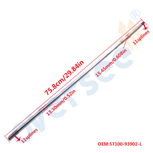 57100-93902 Eje conductor largo para Suzuki 2 tiempos DT9.9 15 fueraborda 57100-93900