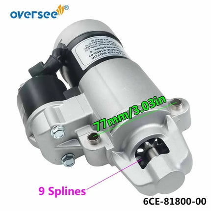 6CE-81800 Starter Motor For Yamaha 4T 225HP 300HP Outboard Motor; 6CE-81800-00; 6CE-81800-01
