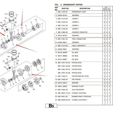 66E-11651-00 Crankshaft Rebuild Kit For Yamaha GP800 Conecting Rod 66E-11651-00