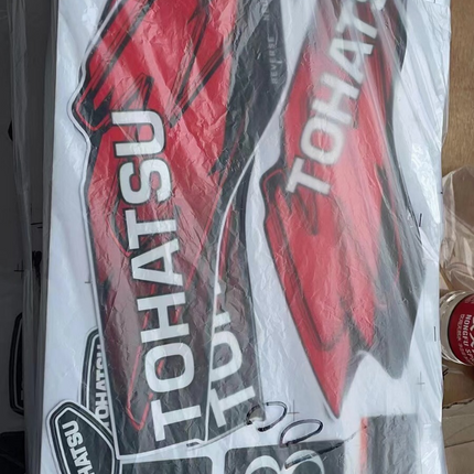 Outboard Tohastu 8HP Decals Graphics /Sticker Kit For Top Cowling Marine Vinyl