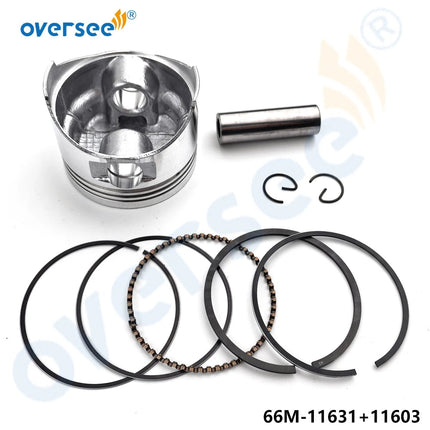 66M-11631 Piston Set STD with Rings for Yamaha 9.9HP 15HP 4-Stroke 66M Serial Outboard Engine 66M-11631-00-96