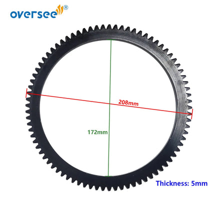 66M-85550 Flywheel Crown Gear Ring For YAMAHA Outboard Motor 4T F9.9 F13.5 F15; 66M-85550-10; Parsun PAF15-07070100W 172-208mm