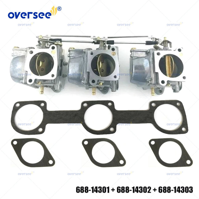 688 Carburetor Kit with Gaskets For Yamaha 2T 85HP 90HP Outboard Engine 688-14301 688-14302 688-14303