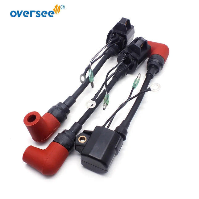 697-85570 Ignition Coil For Yamaha Outboard Motor Parts 2T 75HP 697-85570-00 New Type Motor With Plug Cap 663-82370-01