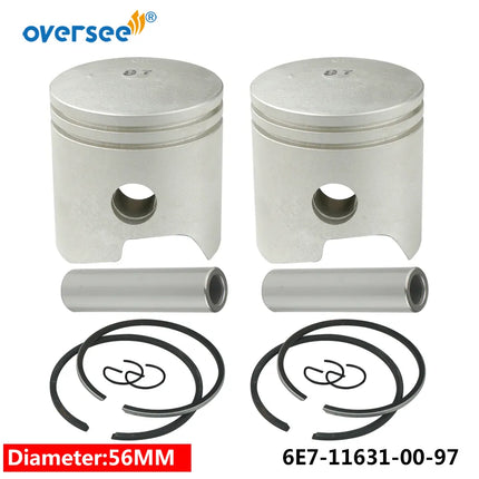 6E7-11631 Piston Set STD For Yamaha 2T 9.9HP 15HP Outboard Motor, 683/682/6E7/6E8/63V Parsun Hidea Seapro HDX 6E7-11631-00-97