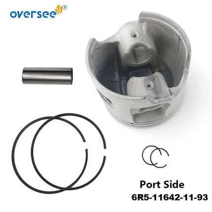 6R5-11631-11-93 + 6R5-11642-11-93 Piston Kit STD For Yamaha 2-Stroke 115HP 130HP Outboard Engine (90mm)