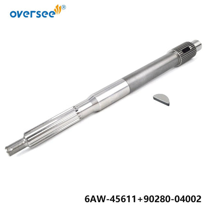 6AW-45611-00-00 Propeller Shaft for Yamaha Outboard 300HP 350HP 4 Stroke Engine with 90280-04002 Pin