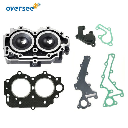 6B4-11111-00-1S Cylinder Head Set for Yamaha 15HP 9.9HP 15D Outboard Engine Boat Motor Parts Gasket 6B4-11111