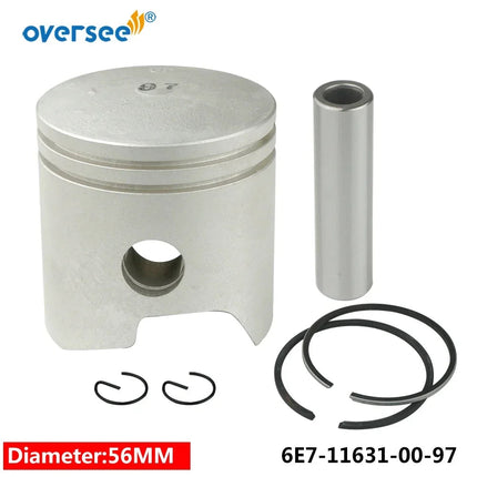 6E7-11631-00-97 STD Piston Set with Rings For Yamaha Outboard 2T 9.9HP 15HP Engine 683/682/6E7/6E8/63V Parsun Hidea Seapro HDX