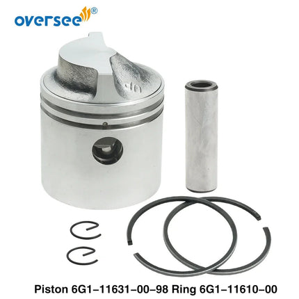 6G1-11631 6G1-11610 Piston with Ring STD Kit For Yamaha Outboard Motor 2T 6HP 8HP 6G1-11631-00-98 6G1-11610-00 50mm Marine Parts