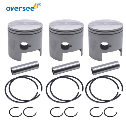 6H1-11635-03-00 Piston Kit +025 with Piston Ring For Yamaha Outboard 2T 75HP 85HP 90HP Engine Parsun T85 Oversize 688-11635