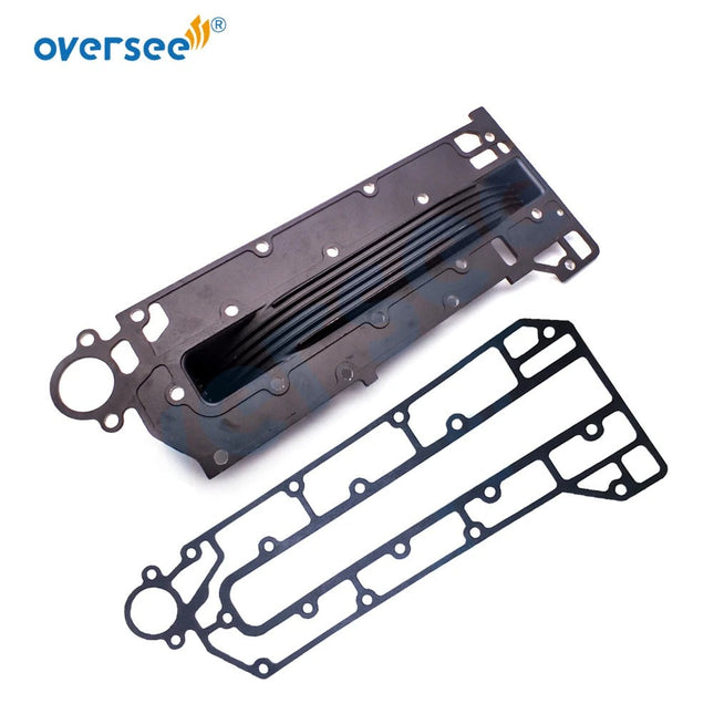 6H3-41111-01-1S INNER COVER, EXHAUST + 6H3-41112-A0 GASKET For Yamaha 2 Stroke Outboard Engine Motor 60HP 70HP