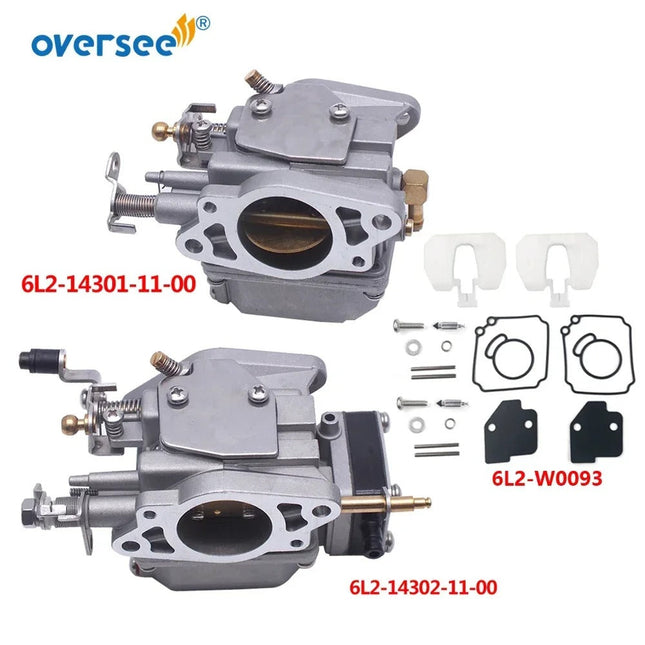 6L2-14301 Carburetor For Yamaha Outboard Motor 2T 2 Cylinder 20HP 25HP 25MLHU 6L2-14302-00 6L2-14301-00