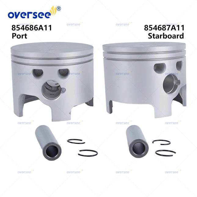 854686A11 & 854687A11 Piston Kit STD for Mercury 240 EFI Sportjet Jet Drive Outboard Engine Port & Starboard Piston Set