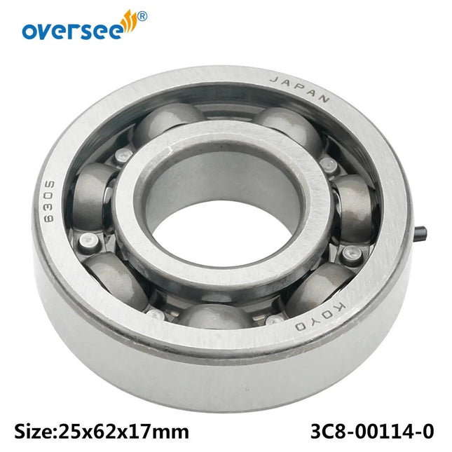 9603-3-6305 Ball Bearing For Tohatsu Outboard Motor 2 Stroke  9.9HP 15HP 18HP Crankshaft Size 25x62x17; 3C8-00114-0，3C8-00114