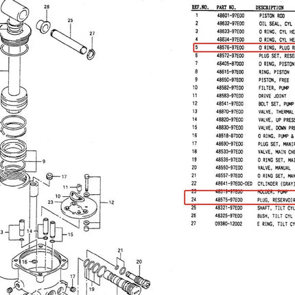 48575-97E01 Plug Reservoir For Suzuki Outboard Motor 40HP 50HP Power Tilt Trim Assy 48575-97E00