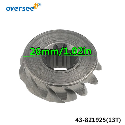 43-821925 Pinion For Mercury Outboard Motor Parts 8, 9.9, 10, 13.5, 15 HP 43-821925 Outside 13T; Inside 10T; 821925