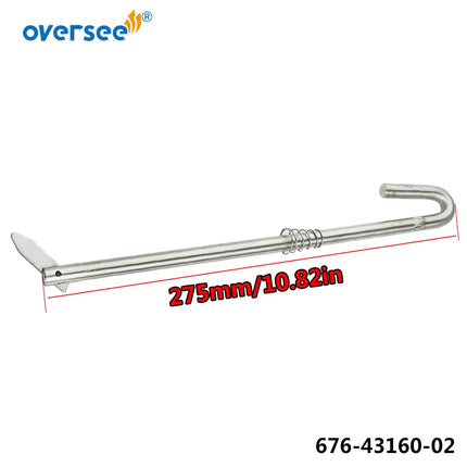 676-43160 Stainless Steel Tilt Rod Assy For Yamaha Outboard Engine 2T 40HP 48HP 50HP 676-43160-02; Parsun F25-01010401