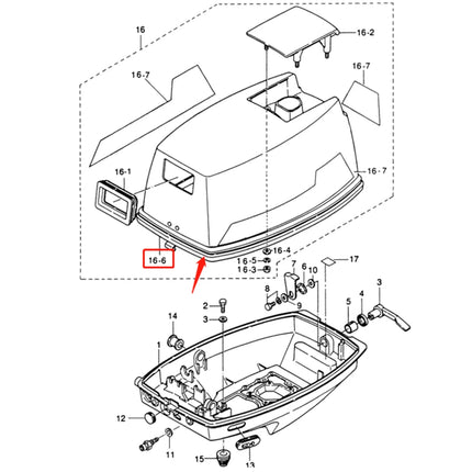 Rubber Seal 3F3-67501 For Tohatsu 2 Stroke Outboard Motor Parts 6 8 9.8HP Top Cowling UV Anti-aging Motor Cover Upper