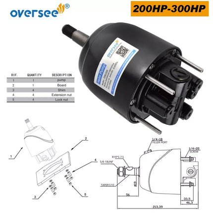 UP to 300HP Hydraulic Helm Outboard Steering Pump Front Mount 25CC MAX P 6.9Mpa