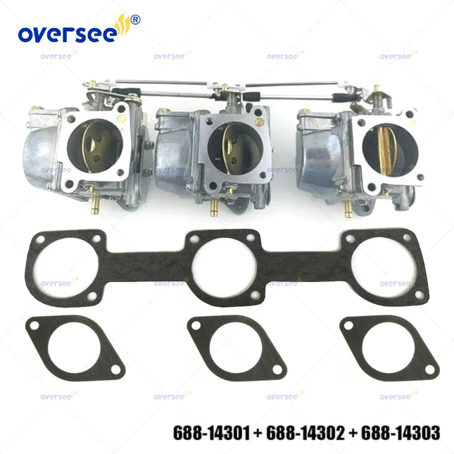 688 Carburetor Kit with Gaskets For Yamaha 2T 85HP 90HP Outboard Engine 688-14301 688-14302 688-14303