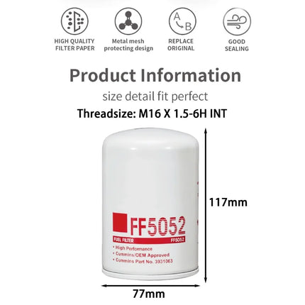 Genuine FF5052 Diesel Filter For Cummins Engine Fleetguard series