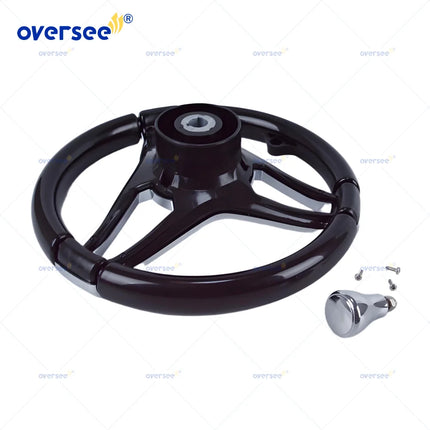 Marine Stainless Steel Steering Wheel for Boats, Yachts, Pontoon Boats Outboard Black