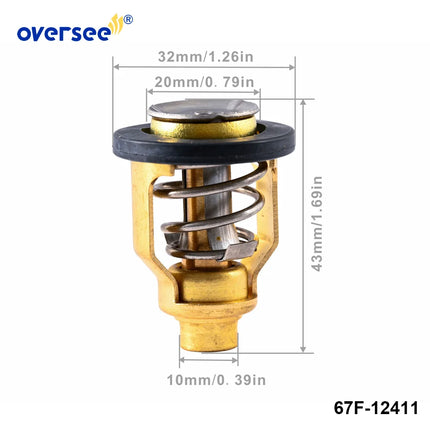67F-12411-00 Thermostat 60 For YAMAHA  F75 F80 F90 F150 F225 VF250 Outboard Engine Boat Parts 67F-12411 6CB-12411-00